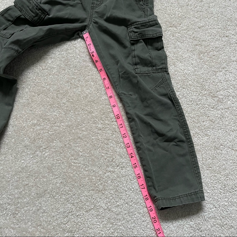 H&M Green Pull On Elastic Waist Cotton Cargo Pants Boys Size 6-7 - Picture 5 of 7